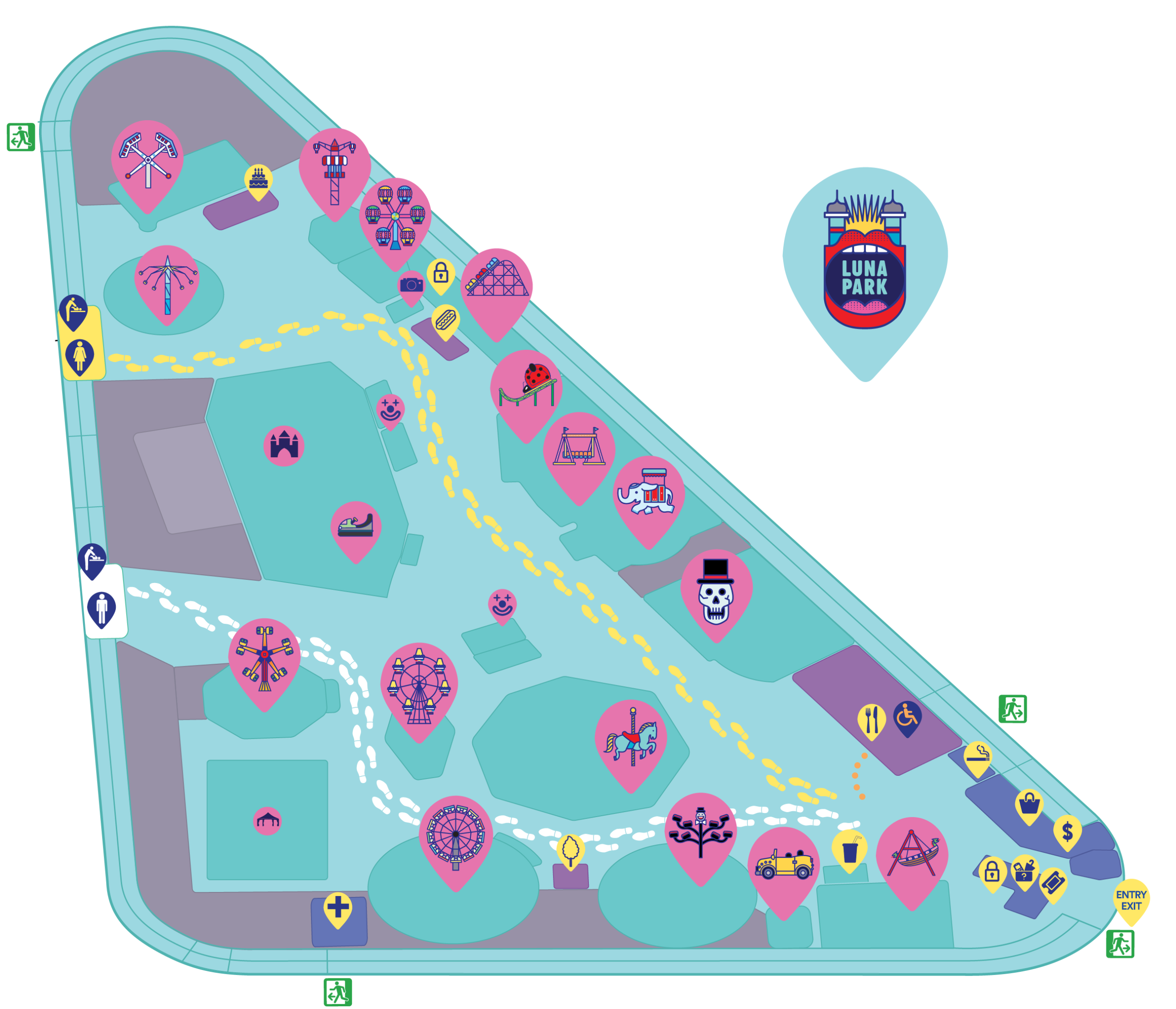 Interactive Luna Park Melbourne Map | Explore All the Rides!